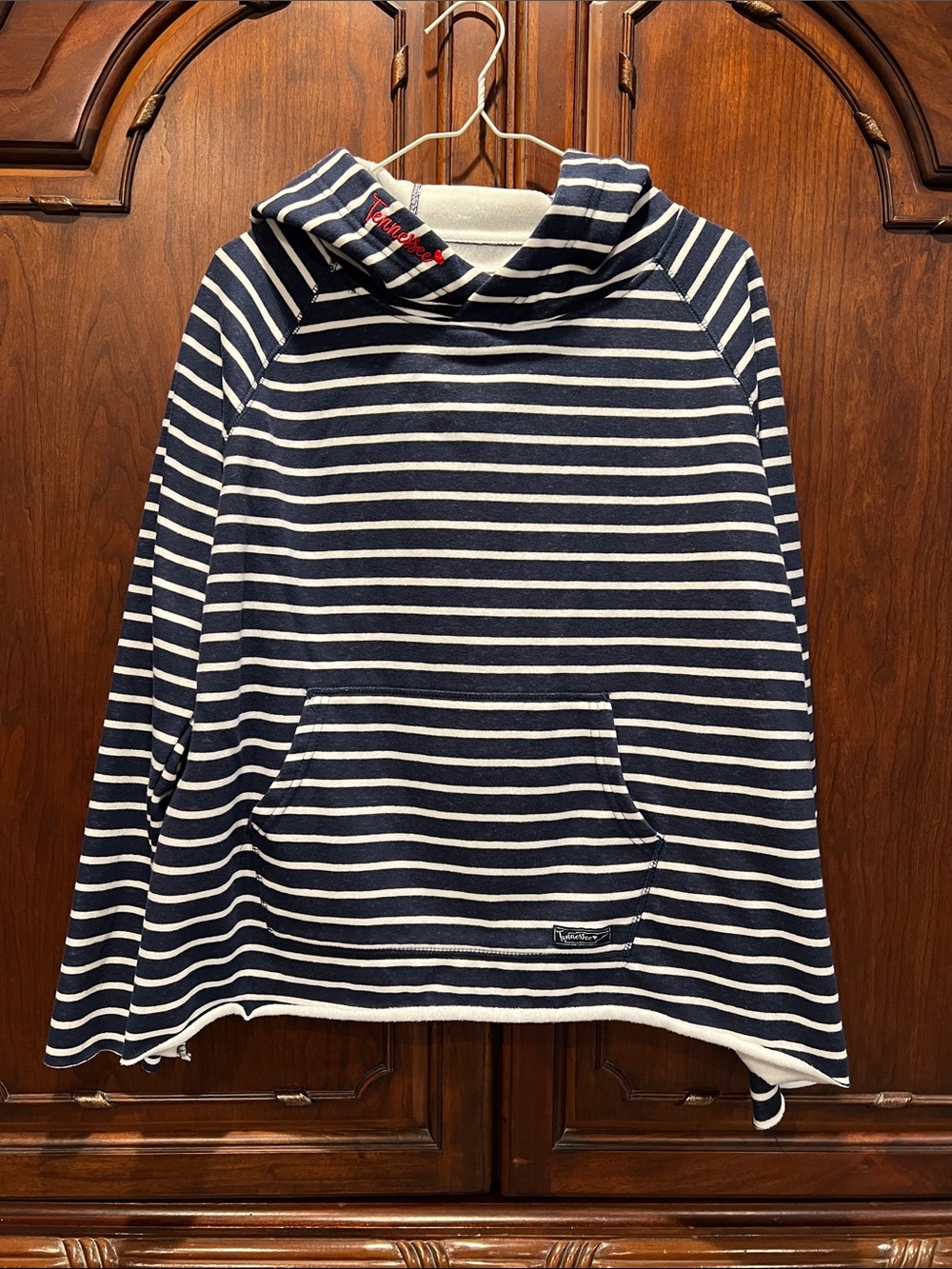 Tennessee Striped Navy and White Hooded Sweater